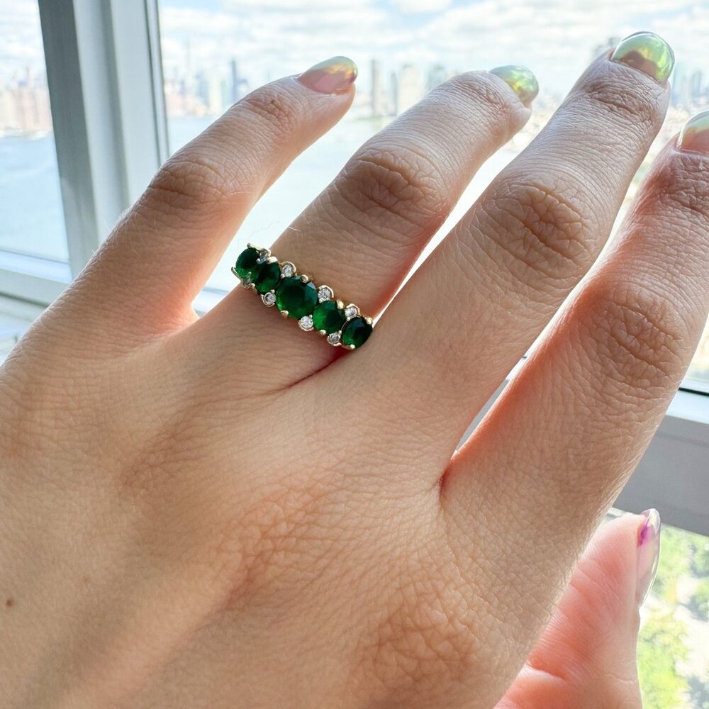 Lab Emerald Rings with Circonia by Bichota